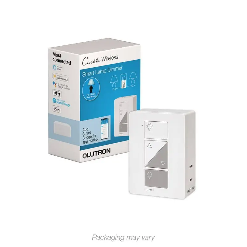 Lutron Caseta Pd-3Pcl-Wh Table Lamp Dimmer For 100W Led Bulbs 1