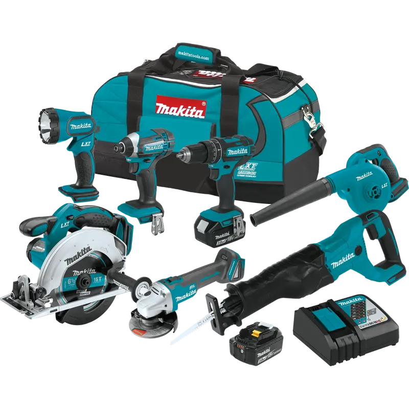 Makita Xt706 18V Lxt 7-Piece Cordless Combo Kit – Includes 3.0Ah Batteries 1