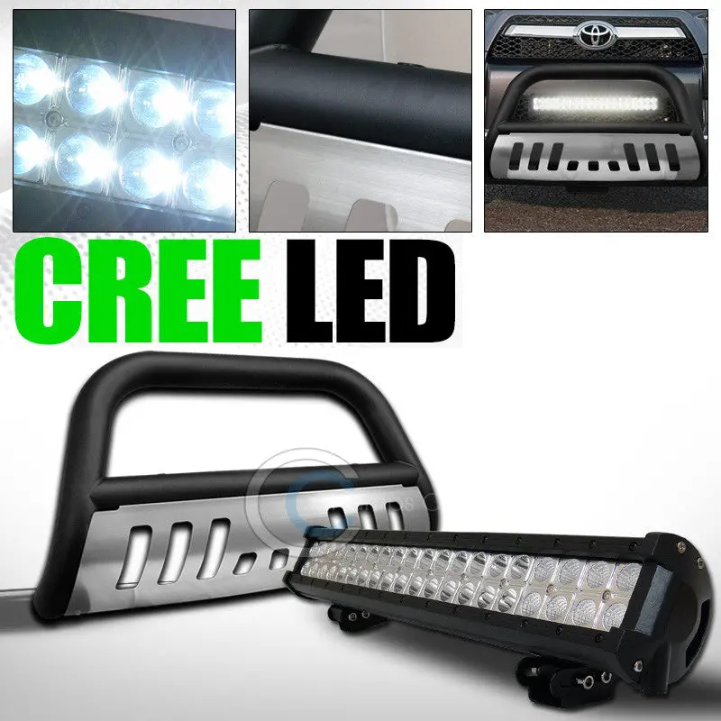 Matte Black Grill Guard Bull Bar With Skid Plate And 120W Cree Led Fog Lights For 2010–2015 Toyota 4Runner 1