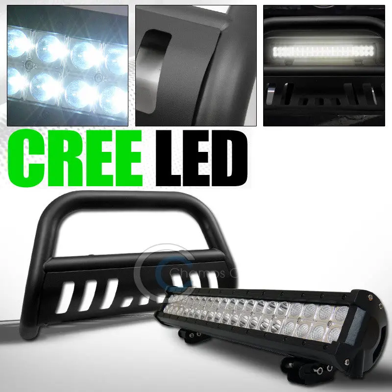 Matte Black Steel Bull Bar Bumper Guard With Dual 120W Cree Led Fog Lights For 1998–2011 Ford Ranger 1