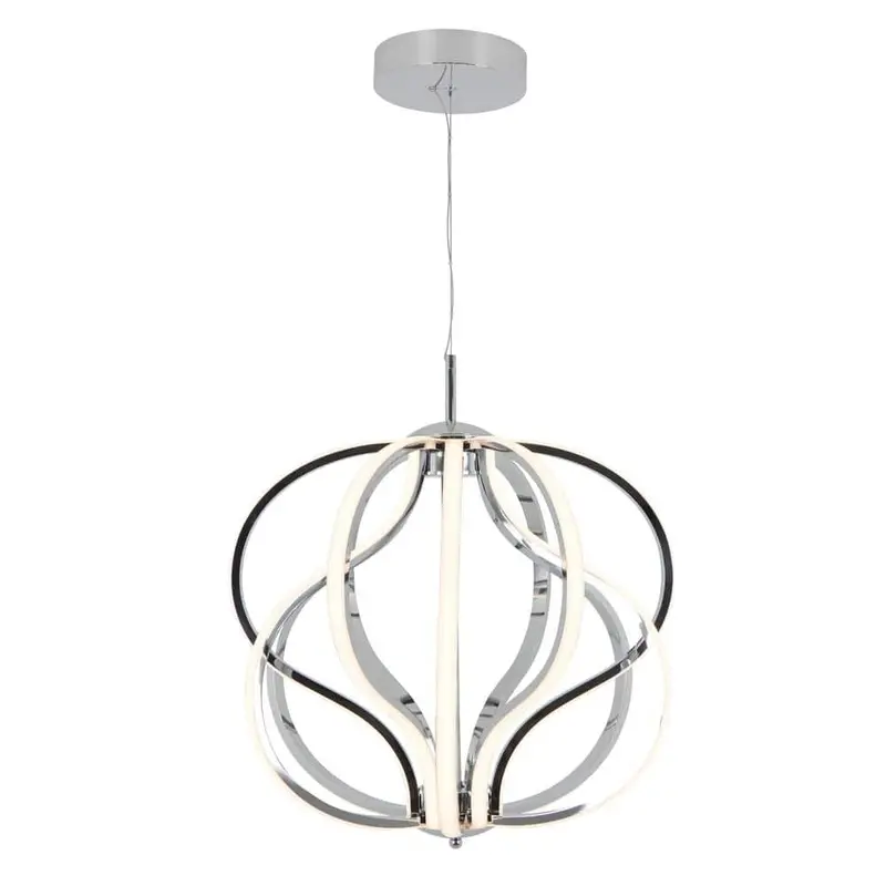 Meridian Chrome Led Pendant Light – 30-Watt Integrated Fixture For Dining Or Kitchen Spaces 1