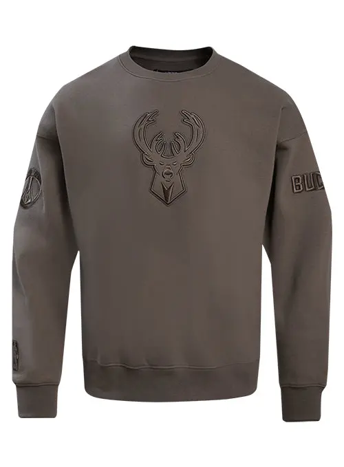 Milwaukee Bucks Crewneck Sweatshirt – Pro Standard Neutral Brown 1