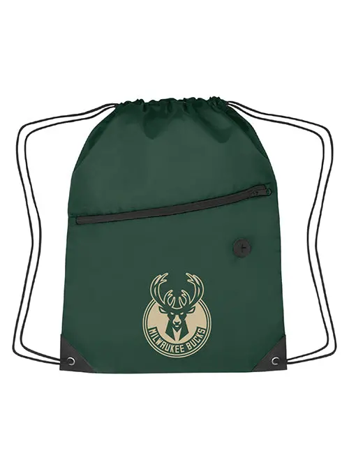 Milwaukee Bucks Drawstring Carry Bag – Lightweight Team Tote 1