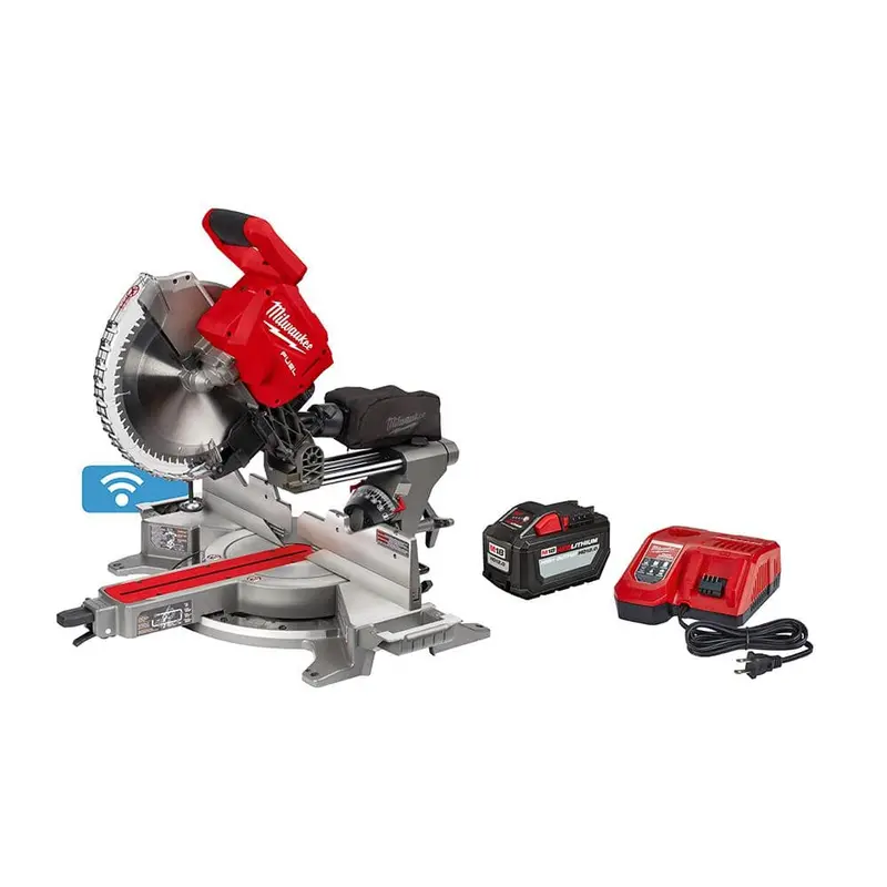 Milwaukee M18 Fuel 12-Inch Cordless Dual Bevel Sliding Miter Saw Kit (18V, 12.0Ah Battery) 1