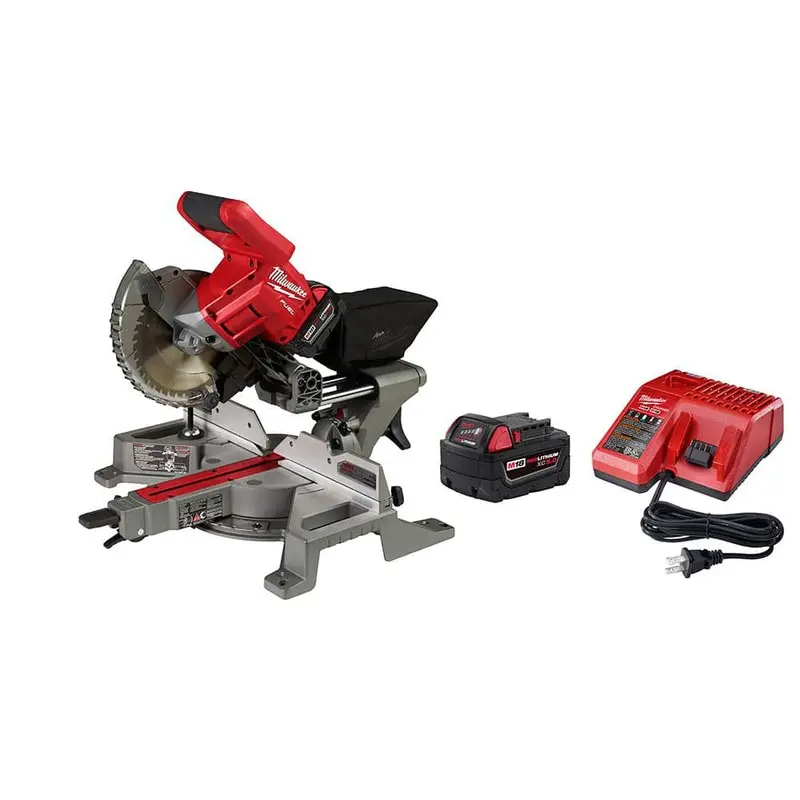 Milwaukee M18 Fuel 18V Brushless 7-1/4-Inch Cordless Dual-Bevel Sliding Compound Miter Saw Kit (5.0Ah Battery) 1
