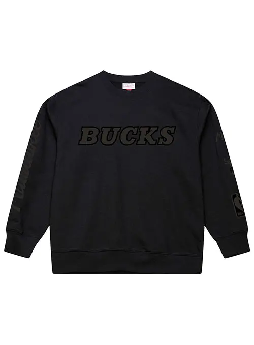 Mitchell & Ness Hwc '68 Phantom Black Milwaukee Bucks Crewneck 1