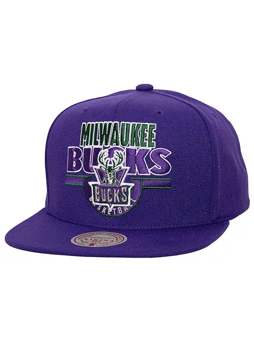 Mitchell & Ness Hwc '93 Badge Line Milwaukee Bucks Snapback Hat 1