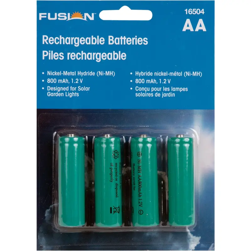 Moonrays Solar-Powered Aa Ni-Mh Replacement Batteries – 600 Mah, 4-Pack 1