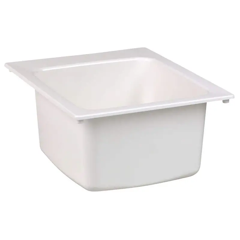 Mustee Lightweight 17" X 20" Fiberglass Self-Rimming Utility Sink – Smooth White Finish 1