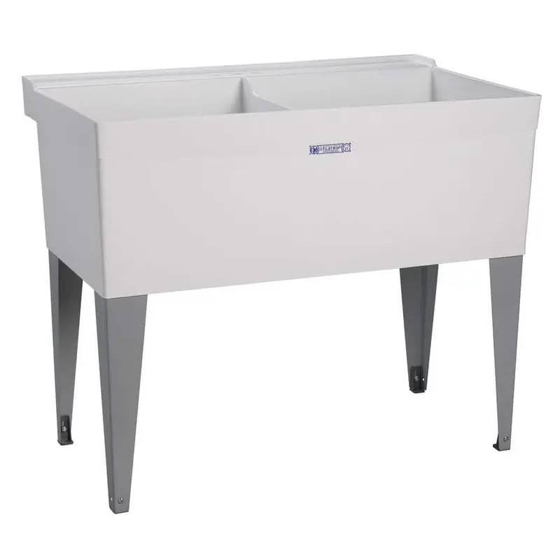 Mustee Utilatub 40X24X33-Inch White Thermoplastic Floor-Mount Utility Tub 1