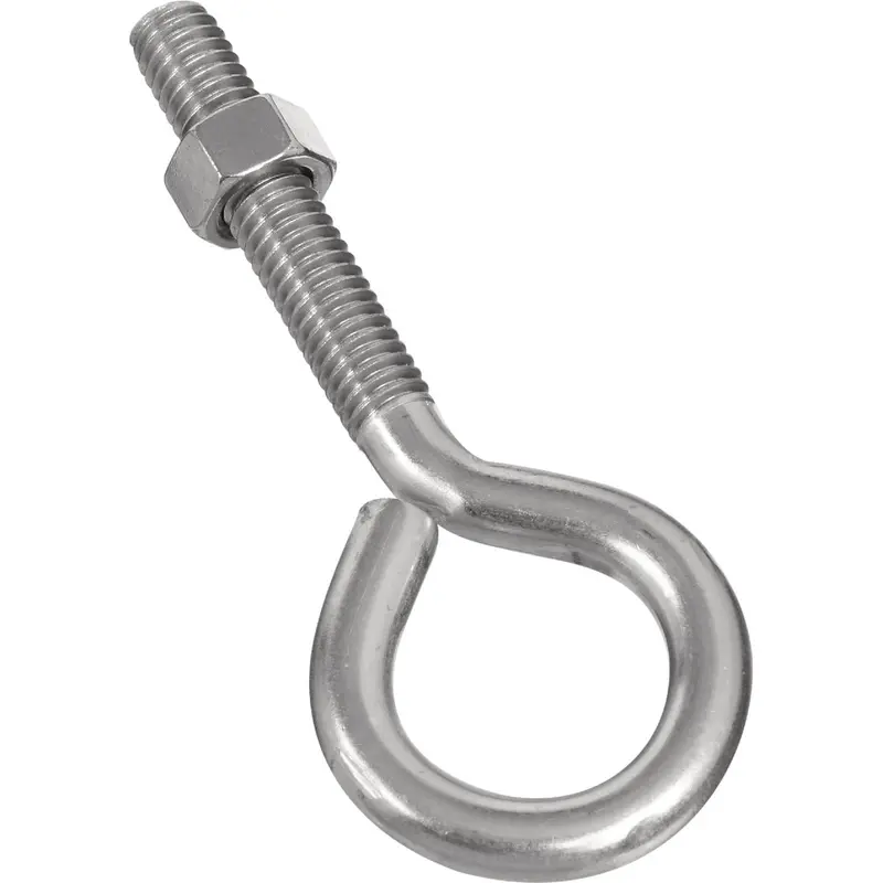 National Hardware Storm-Resistant Eye Bolt – 3/8-Inch Diameter × 4-Inch Length With Matching Nut 1