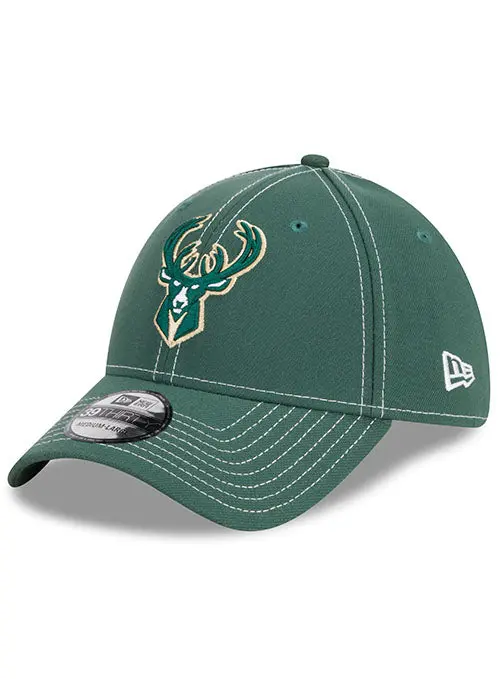 New Era Flex 39Thirty Classic D1 Green Milwaukee Bucks Cap 1