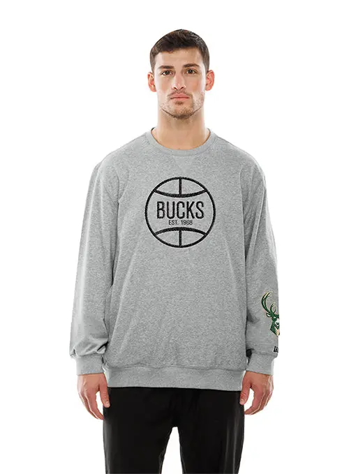 New Era Sport Night Terry Milwaukee Bucks Pullover Sweatshirt 1