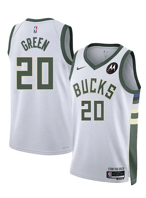 Nike 2022 Association Edition Aj Green Milwaukee Bucks Swingman Jersey 1