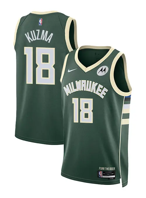 Nike 2022 Icon Edition Kyle Kuzma Milwaukee Bucks Swingman Jersey 1