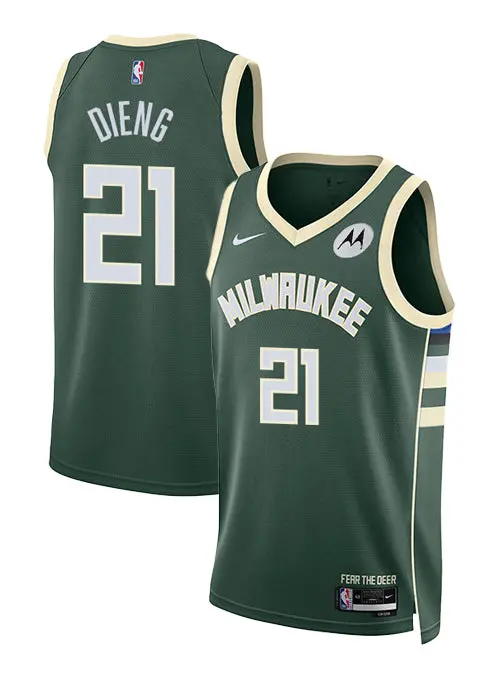 Nike 2022 Icon Edition Ousmane Dieng Milwaukee Bucks Swingman Jersey 1