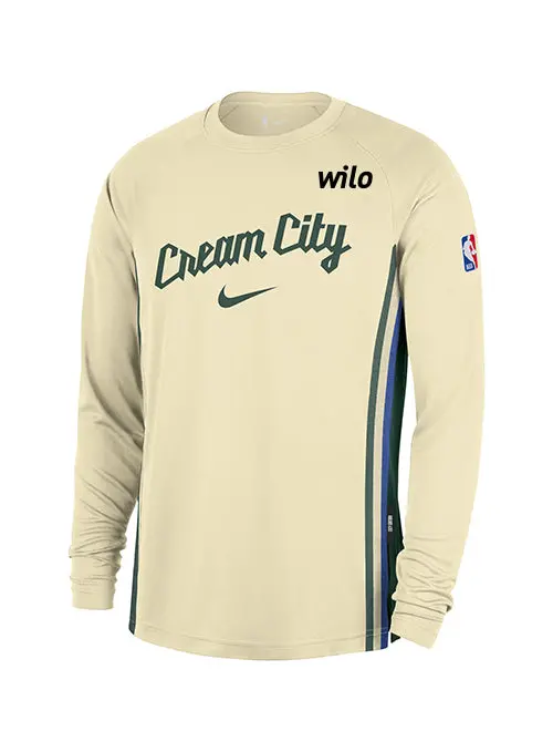 Nike 2025–26 City Edition Game Theatre Long Sleeve T-Shirt – Milwaukee Bucks 1