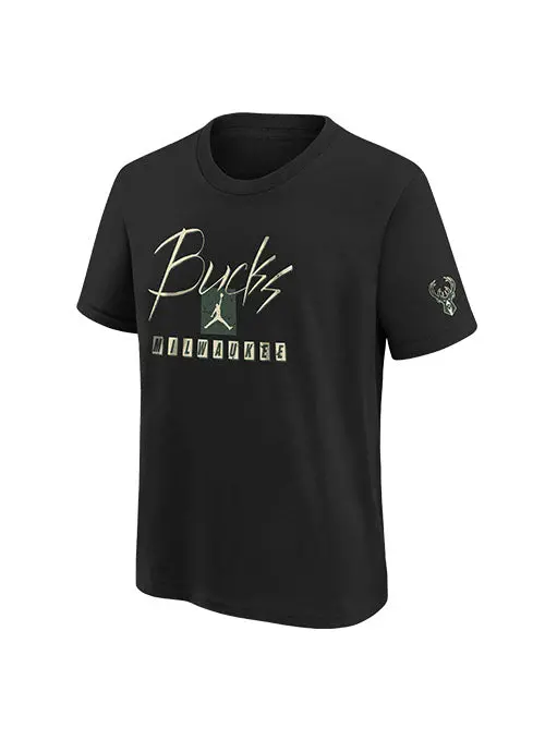 Nike Youth Courtside Statement Max90 Milwaukee Bucks T-Shirt 1