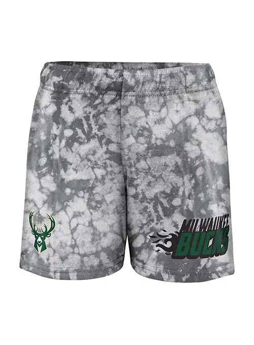Outerstuff Juvenile Bleached Lazy Days Milwaukee Bucks Shorts 1
