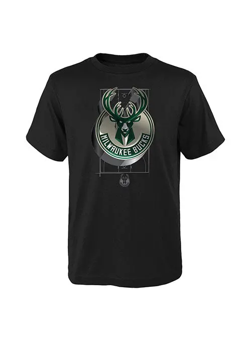 Outerstuff Youth 3D Logo Milwaukee Bucks T-Shirt 1
