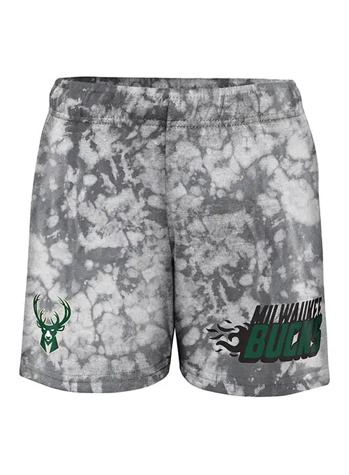 Outerstuff Youth Lazy Days Bleached Milwaukee Bucks Shorts 1