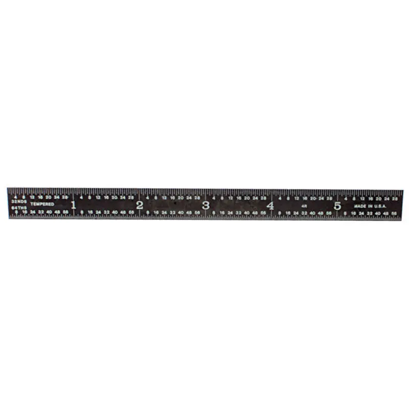 Pec Tools 502-012Ez 12-Inch 5-Roller Rigid Black Chrome Measuring Rule 1