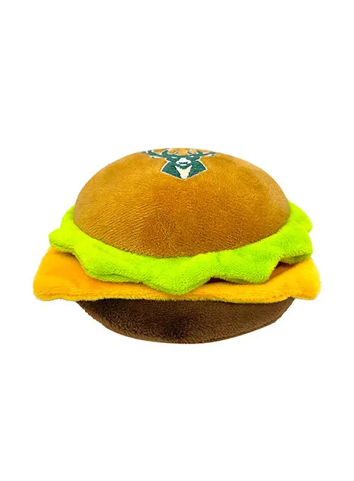 Pets First Hamburger-Shaped Milwaukee Bucks Pet Toy 1