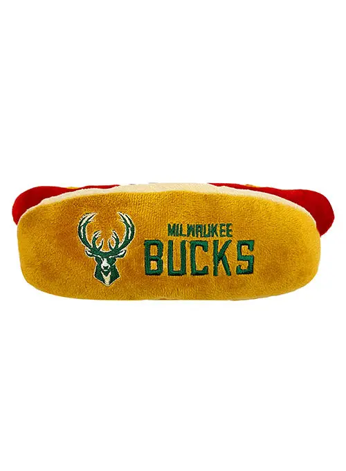 Pets First Hot Dog-Shaped Milwaukee Bucks Pet Toy 1