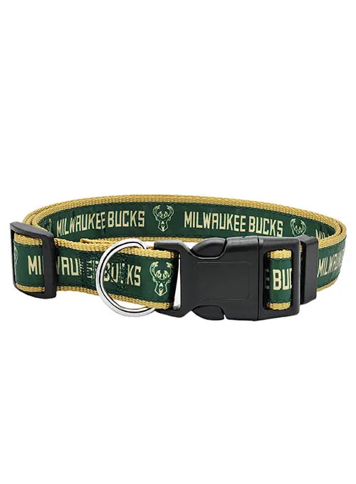 Pets First Satin Dog Collar – Milwaukee Bucks Logo Design 1