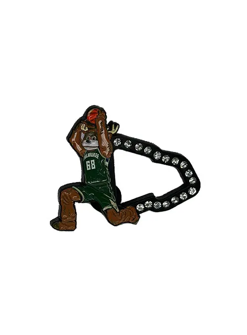 Pro Specialties Group Dunking Bango Enamel Pin – Milwaukee Bucks Hat Accent 1