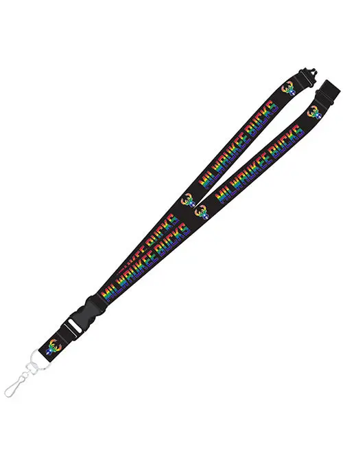 Pro Specialties Group Rainbow Pride Lanyard – Milwaukee Bucks Edition 1