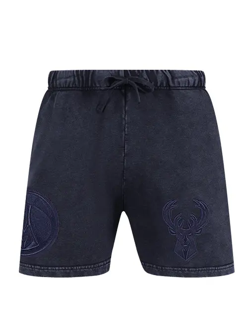 Pro Standard Classic Navy Washed Milwaukee Bucks Athletic Shorts 1