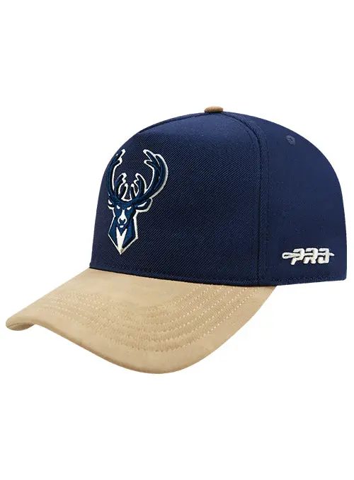 Pro Standard Signature Suede Navy Adjustable Hat – Milwaukee Bucks Sporty Cap 1