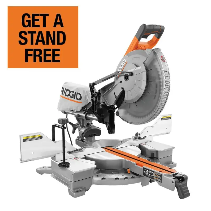 Ridgid 12-Inch Dual Bevel Sliding Miter Saw (15A) With 70° Miter Range And Led Cut Guide 1