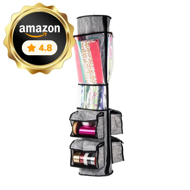 Round Gift Wrap Organizer – Rotating Dispenser For Wrapping Supplies 1