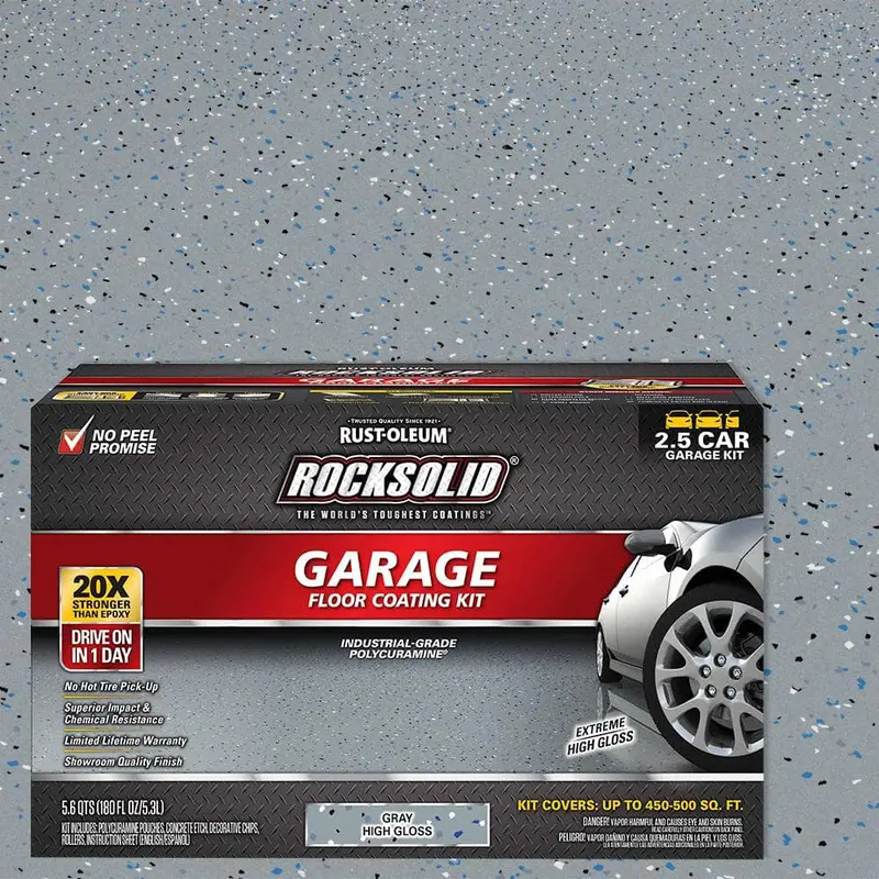 Rust-Oleum Rocksolid 180 Oz. Gray Polycuramine 2.5-Car Garage Floor Coating System 1