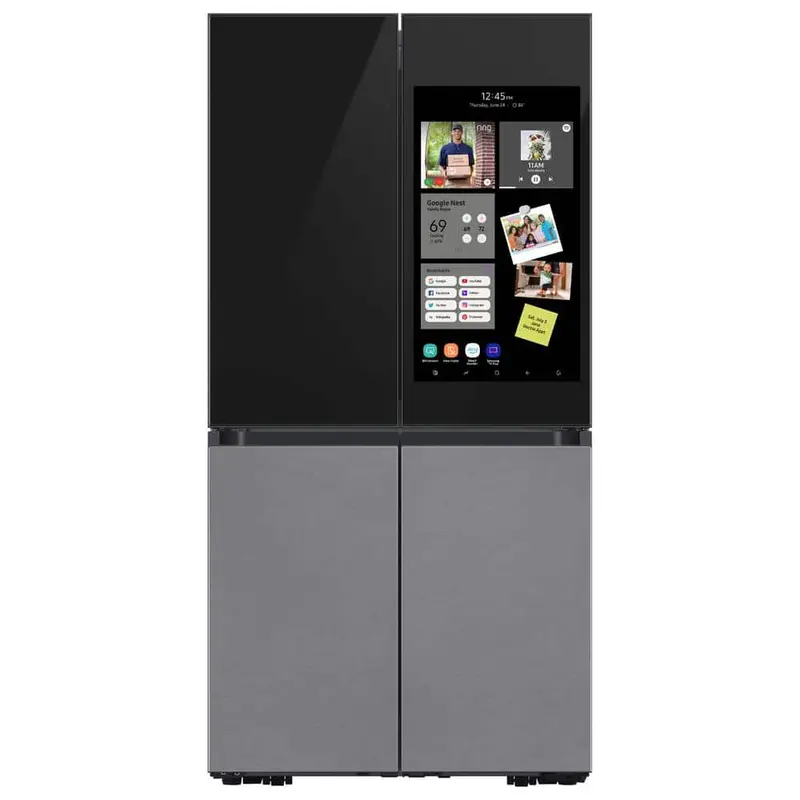 Samsung Bespoke 36-Inch 29 Cu. Ft. 4-Door Flex Refrigerator With Family Hub+ – Charcoal Glass And Stainless Steel Panels 1