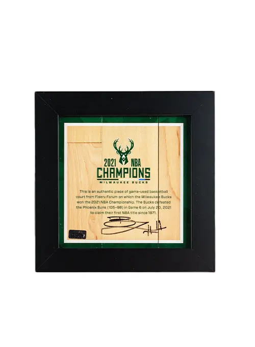 Signed Brook Lopez Milwaukee Bucks Championship Photo Frame – 7"X7" 1