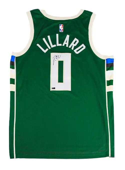 Signed Damian Lillard Milwaukee Bucks Swingman Jersey – 2022 Icon Edition 1