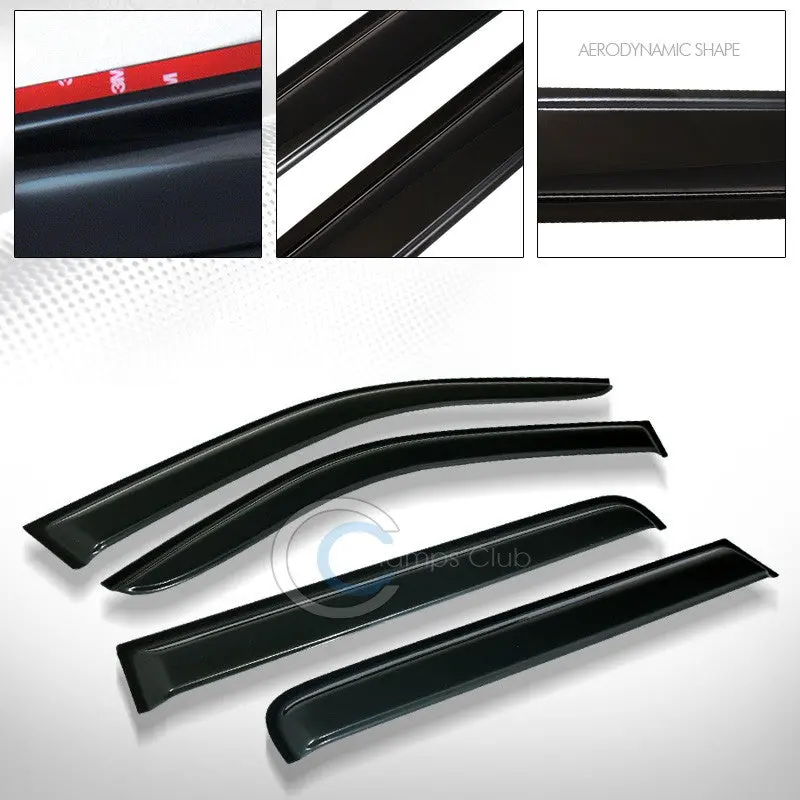 Sleek Smoke Vent Shade Deflectors For 2005–2017 Nissan Frontier Crew Cab 1
