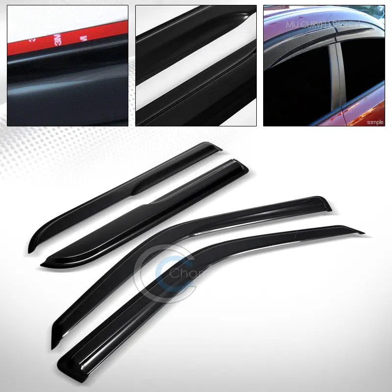 Sleek Smoke Vent Visors For 2001–2003 Ford F-150 Supercrew/Crew Cab (Sun & Rain Protection) 1