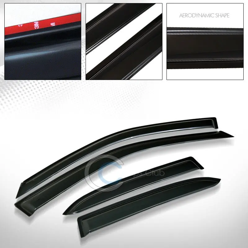 Smoke-Finish Vent Visors (4-Piece) For 1999–2003 Mazda Protegé Sedan 1