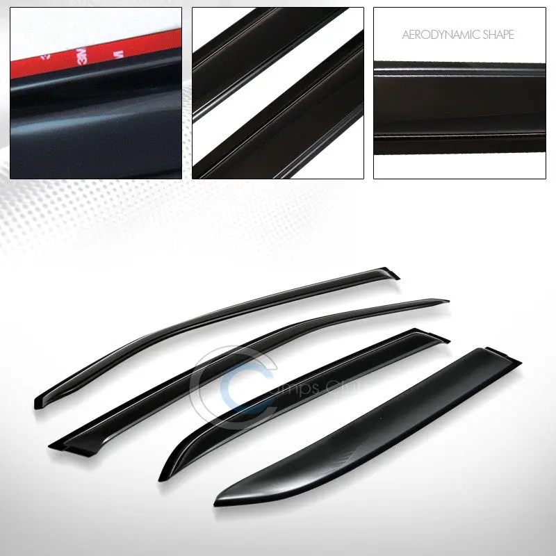 Smoke-Tinted In-Channel Window Visors For 2005+ Chrysler 300 & Dodge Magnum 1