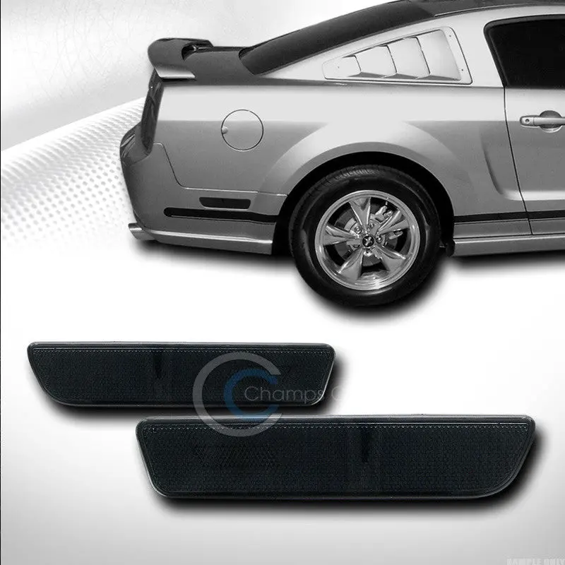 Smoke-Tinted Rear Bumper Side Marker Reflectors For 2005–2009 Ford Mustang 1