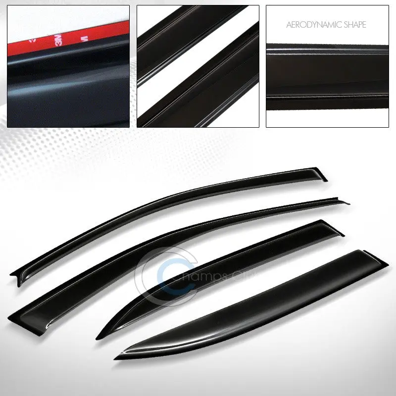 Smoke-Tinted Sun & Rain Window Visors (4-Piece Set) For 2003–2008 Toyota Corolla 1