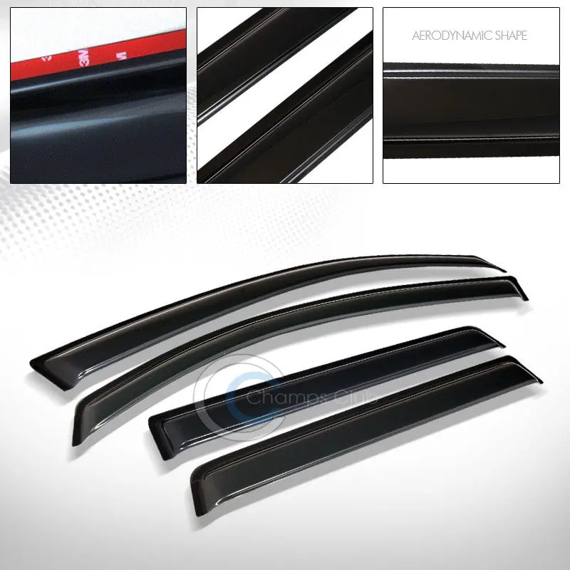Smoke-Tinted Vent Visor Kit (4-Piece) For 2004–2011 Mitsubishi Endeavor 1