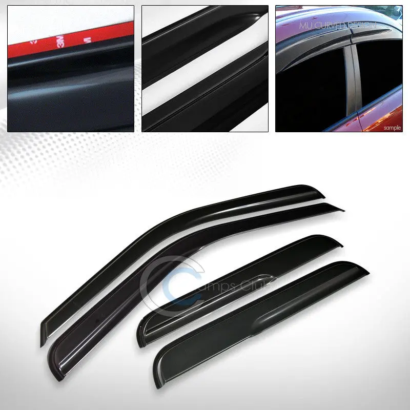 Smoke-Tinted Vent Visors For 1999–2016 Ford F-250/F-350 Super Duty Crew Cab (Sun/Rain Guard) 1