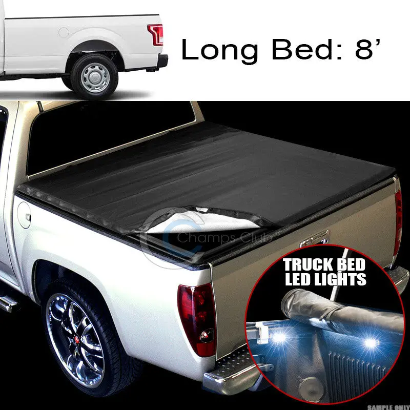 Snap-On Vinyl Tonneau Cover With 16 Integrated Leds — Designed For 2015–2017 Ford F-150 Long Bed (8' / 96") 1