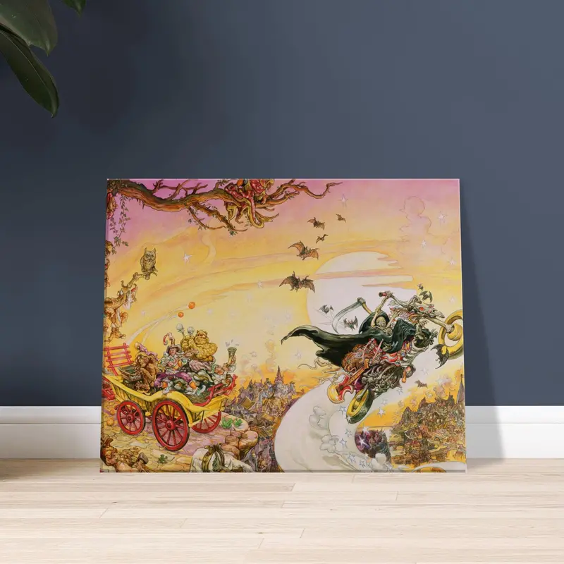 Soul Music Canvas Art Print – Whimsical Discworld-Inspired Design 1