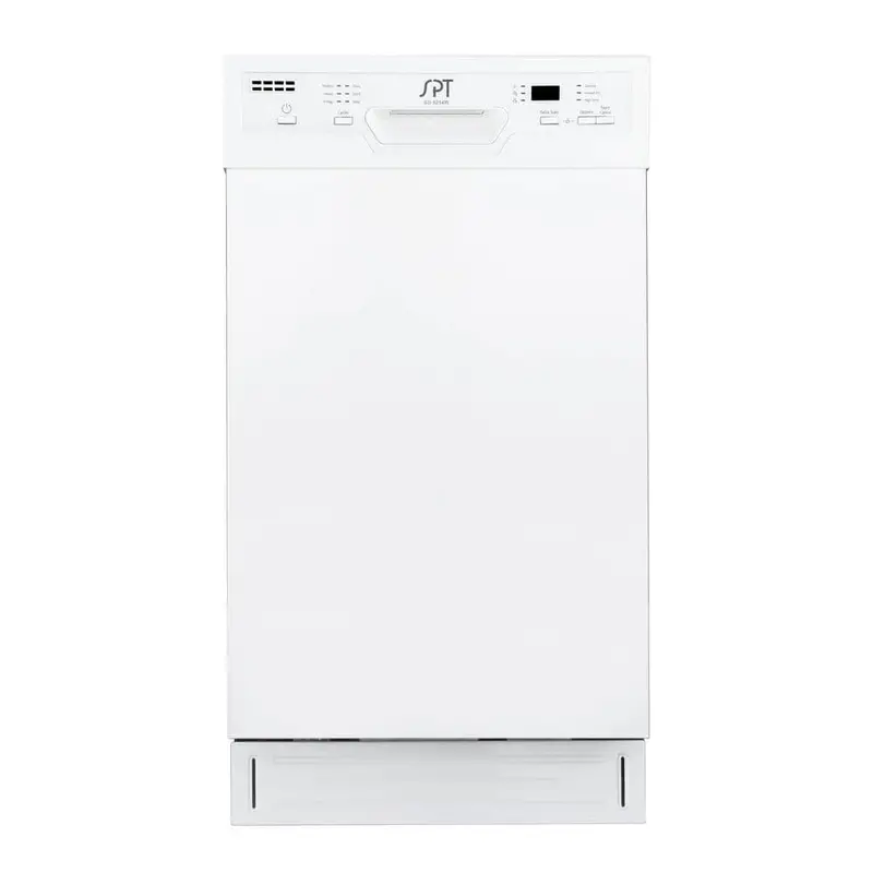 Spt 18-Inch Front-Control Smart Dishwasher – White Cabinet, Stainless Tub, 120V Compact Unit 1